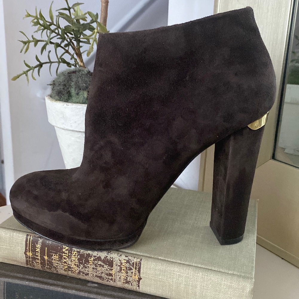Michael Kors brown suede heeled boots